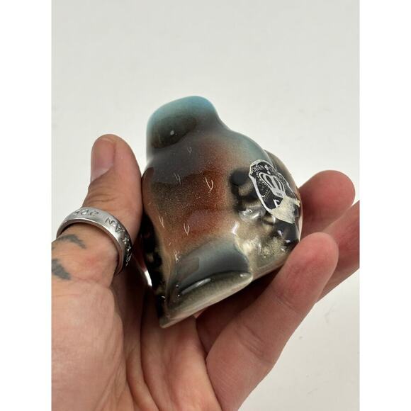 VTG Glossy Chickadee Bird Figurine Made in Austria Golden Crown - Picture 11 of 13